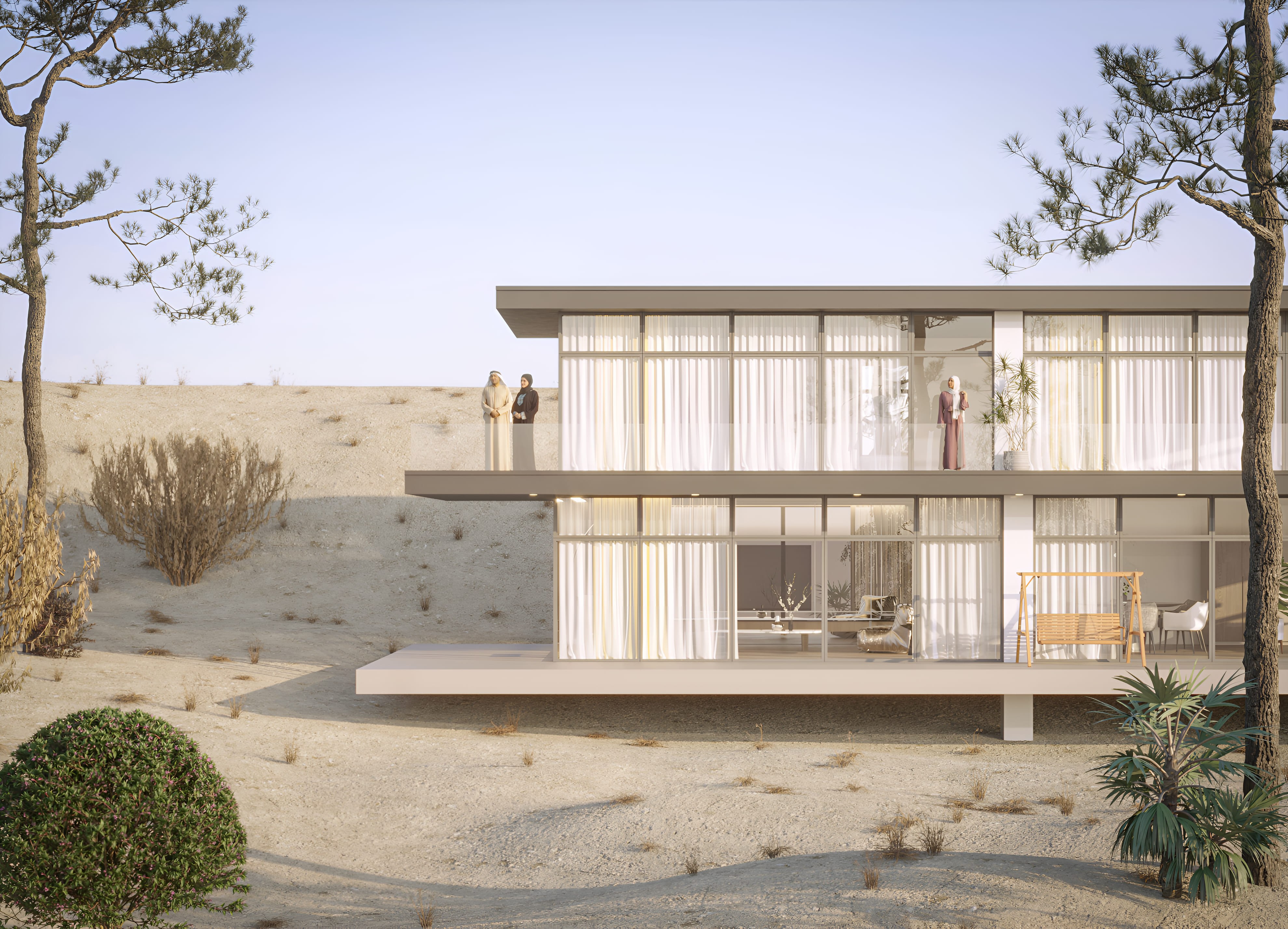 Desert Villa with Open Terraces